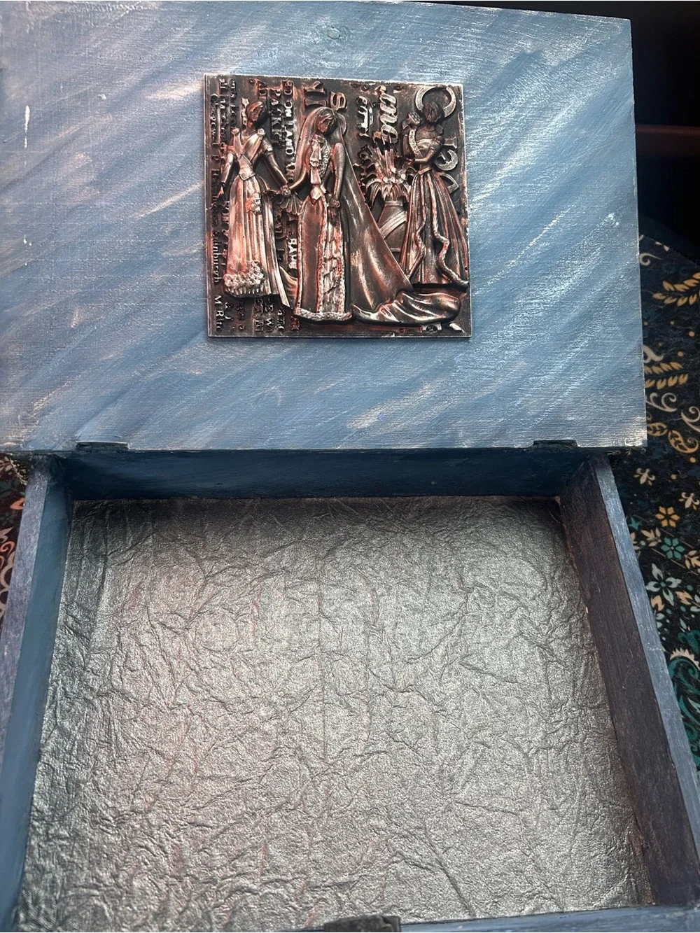 Decorative Faux Book - Silver and Blue Home Accent